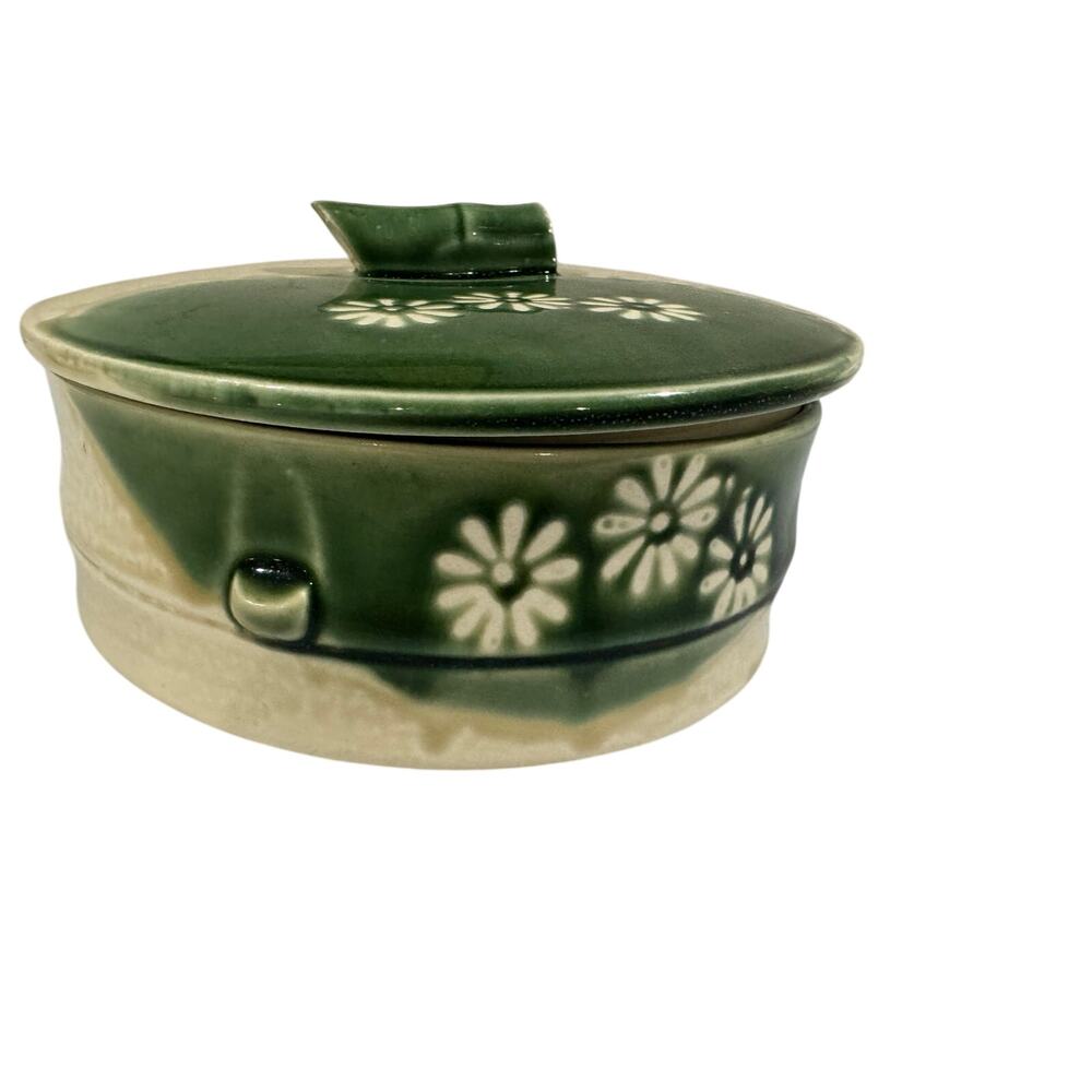 Vintage Japanese Jubako Bamboo Floral Covered Stacking Dish